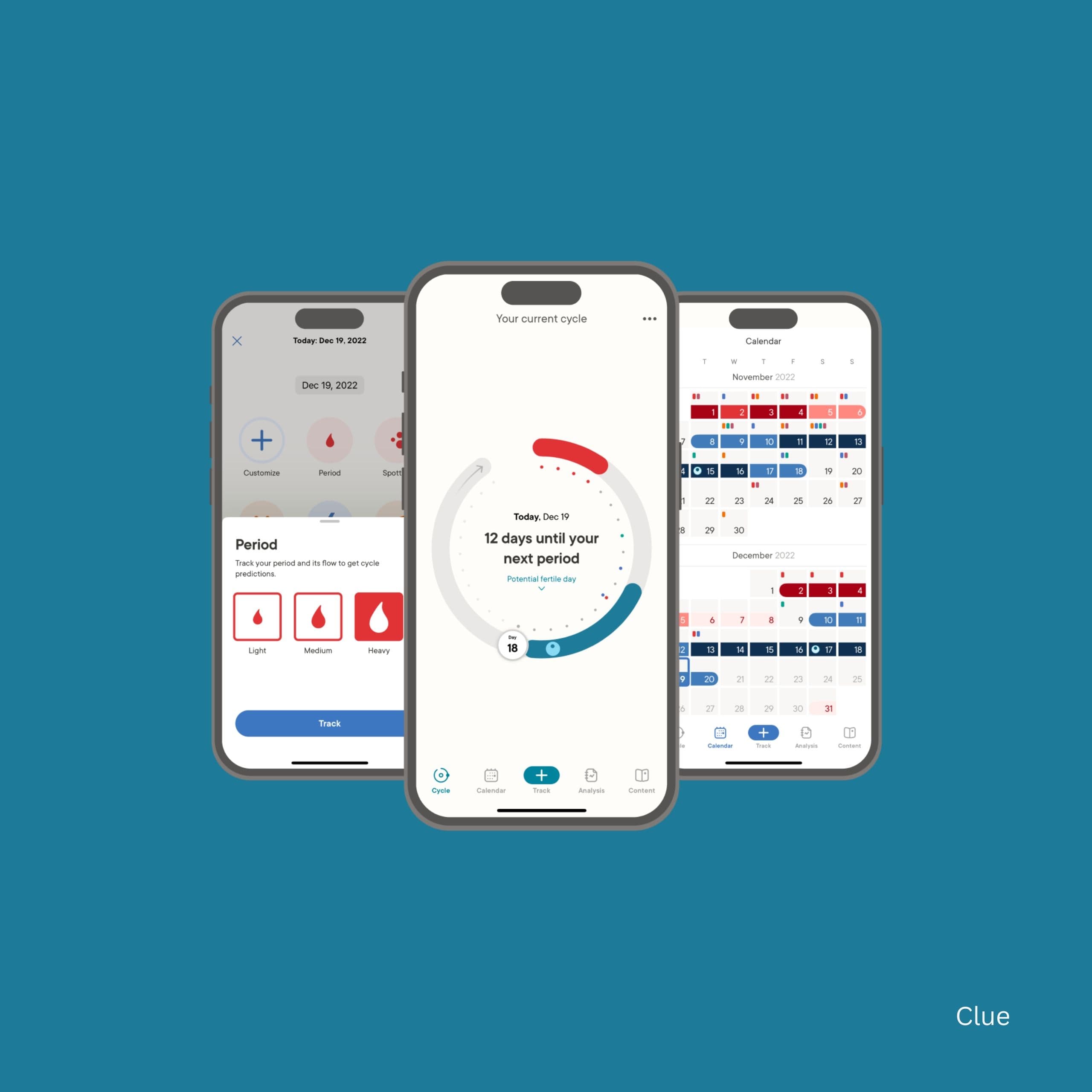 Clue period tracking app