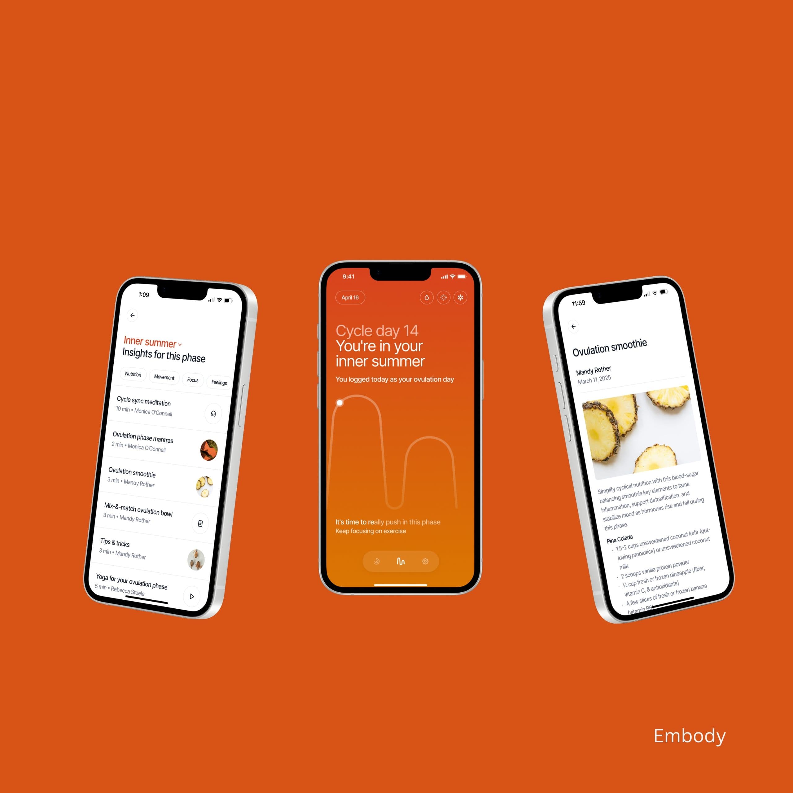 Embody period tracking app