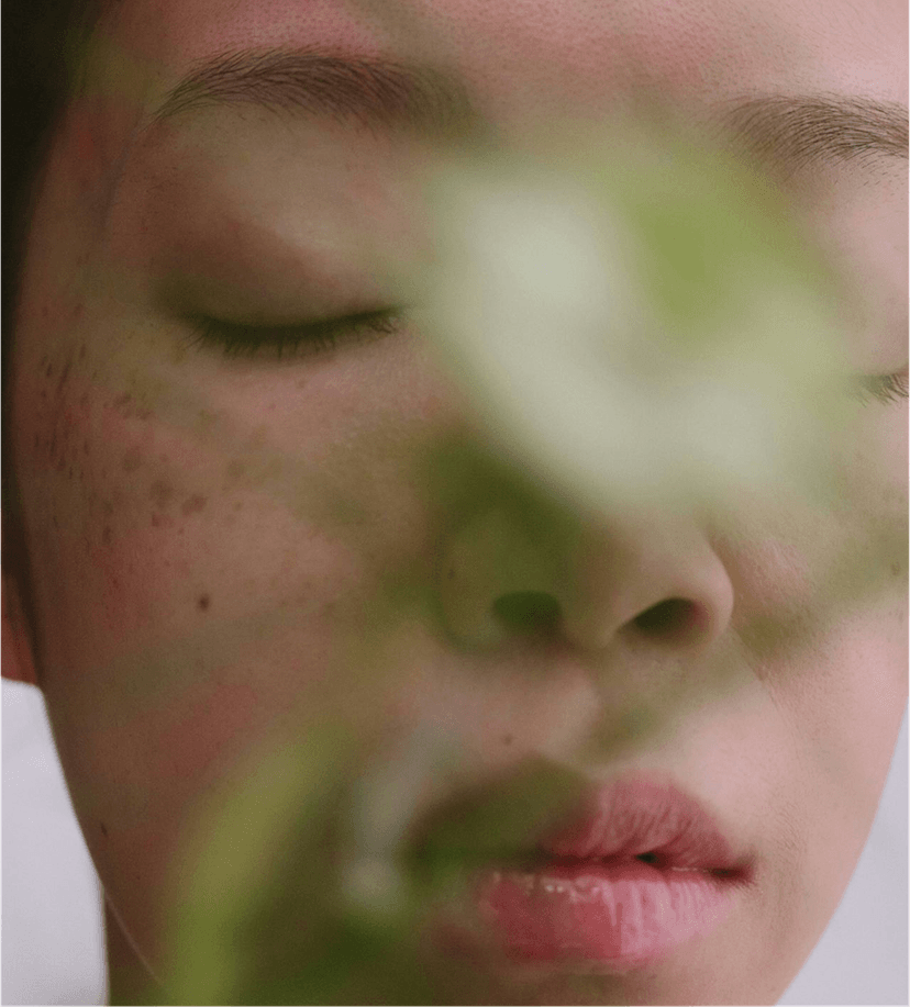 abstract face in plants